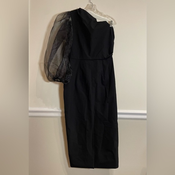 BRITTANY FUSON WREN DRESS BLACK one shoulder puff sleeve dress - Picture 7 of 12